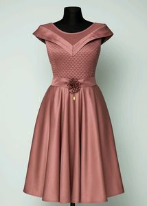 Elegant Mauve Fit & Flare Dress
