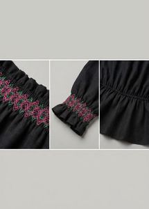 Boho Off-Shoulder Embroidered Peplum Top