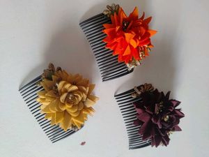 Floral Hair clip accessories - Set of 3