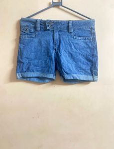 Denim Roll-Cuff Shorts