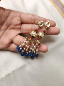 Blue Stone Pearl Jewellery Set