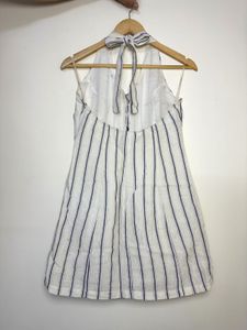 Striped Halter Neck Mini Dress