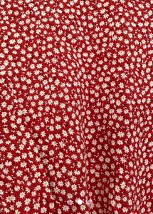 Chic Red Floral Tie-Front Top