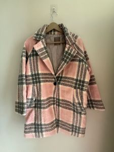 Chic Plaid Wool Blend Jacket
