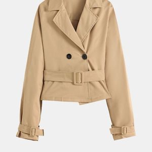 Belted Cropped Trench Coat