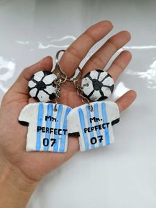 Handmade Football Jersey Keychains Combo Pack Of 2