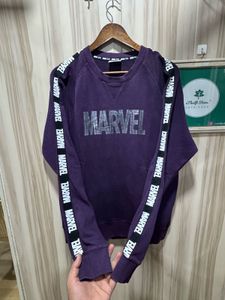 Marvel Crewneck Purple Long Sleeves Sweatshirt