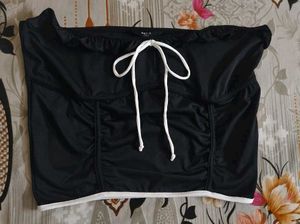 Black Ruched Tube Top