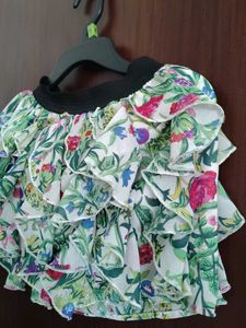 Boho Floral Ruffle Skirt