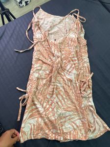 Summer Leaf Print Mini Dress
