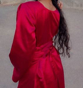Elegant Red Satin Gown