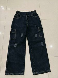 Women’s Wide Leg Cargo Jeans Combo – 2 Pieces