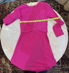 Bright Pink Textured Mini Dress