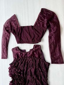 Elegant Ruched Purple Dress