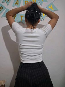 White Cropped T-Shirt