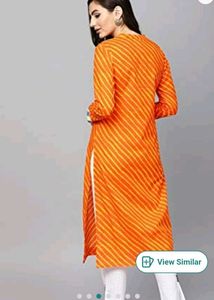 Stylish Orange Yellow Striped Kurta