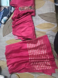 Beautiful Pink Kurta with Pants Set in XL size