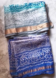 fastive Bandhani cotton Silk Sarees set