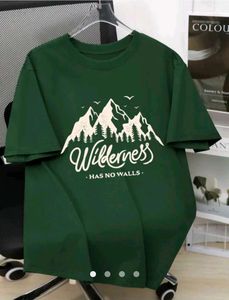 Green Wilderness Mountain Graphic T-Shirt