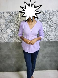 Stylish Lavender Peplum Top