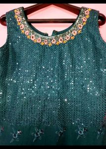 Stunning Teal Sequin Ethnic Kurta Sharara Set