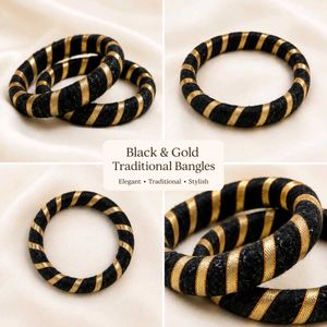 Elegant Black & Gold Bangles