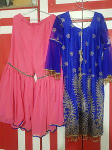 Women's Net Semi-stitched Garara Suit