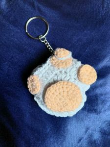 Crochet Cat Paw earphone holder, bag charm and key