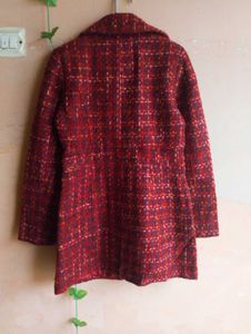 ❤️Size L To XL Guess Burgundy Tweed Coat