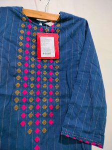 Biba Blue Striped Kurta