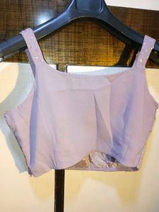 Lilac Lehenga, Blouse And Shrug Set