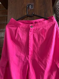 Pink Side Pocket Straight Fit Pant