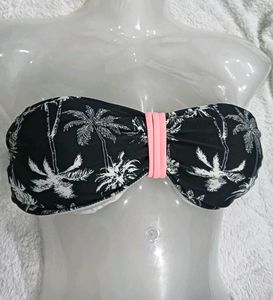 Palm Print💙 Bandeau Bikini Top
