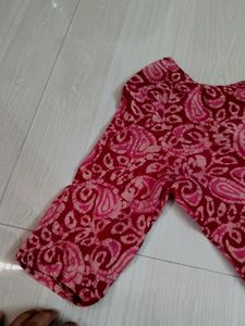 Red Paisley Print Kurta