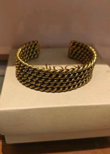 Textured Gold Tone Cuff Bracelet