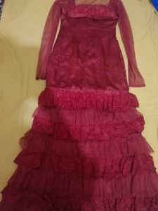 Elegant Pink Tiered Tulle Dress
