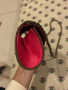 Pink Beaded Clutch Bag