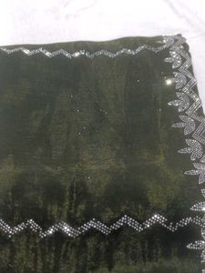Designer Velvet Saree with Embellishments
