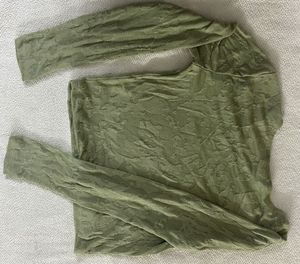 Sage Green Textured Long Sleeve Top