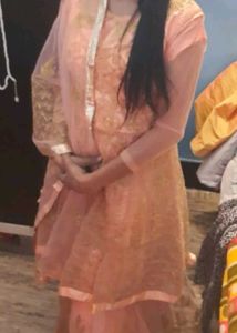 Peach &amp; Gold Party Dress