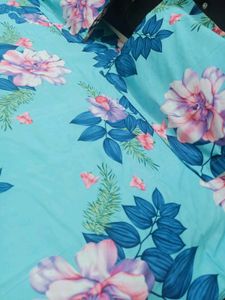 New Badsheet Sky Blue Mix Cotton Kohinoor Brand
