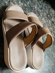 Stylish Taupe Slide Sandals