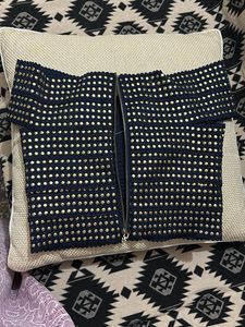 Stylish Navy &amp; Gold Embellished Off Shoulder Top