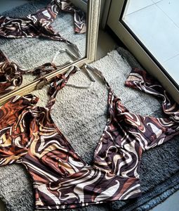 Patterned Halter Crop Top