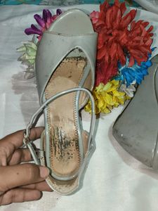 Stylish Grey Wedge Sandals