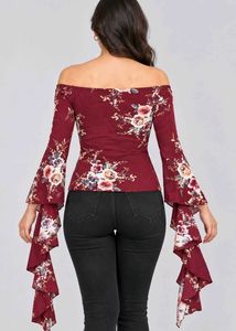 Floral Off-Shoulder Bell Sleeve Top