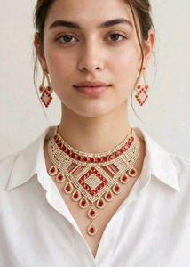 Red & Gold Necklace Set