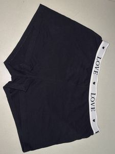 Black "LOVE" Trimmed short