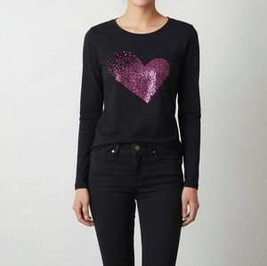 Cute Black Long Sleeve Tee