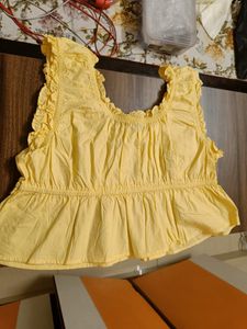 Cute Yellow Peplum Top